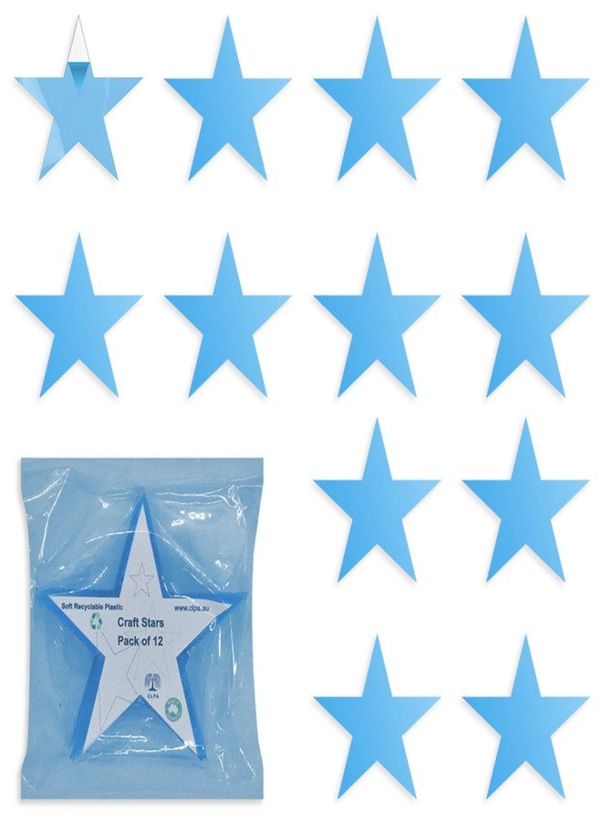 CLPA 12-Pack Plastic Star Blanks, 3.75-Inch Clear Ornaments for Crafts, Made from Flexible Plastic Clear Ornament Blanks, Perfect for Crafting, Custom Coasters, and Christmas Decorations - Image 1